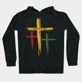 Black Christian Cross Juneteenth 1865 Hoodie